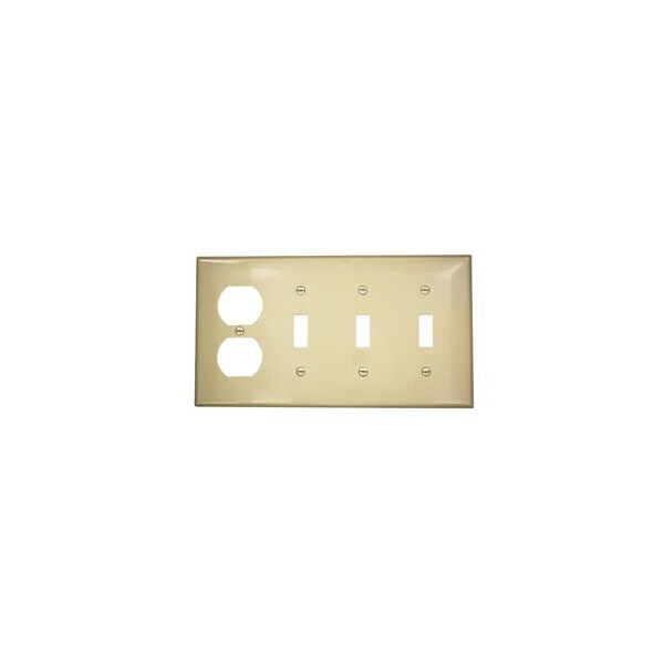 Leviton Wallplates 4 Gang 3 Tgle 1 Dplx Wlplt Ivory - 80743-I