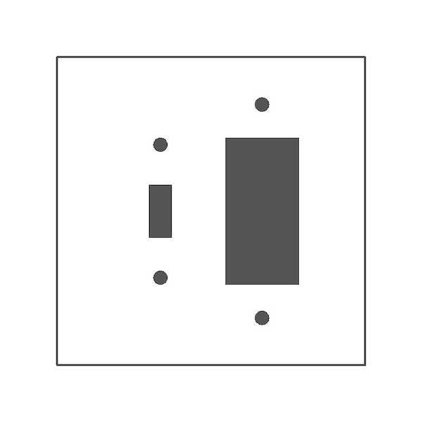 Mulberry Wallplates 2G WNKL.WHT.JUMBO SW/BLCK - 85865