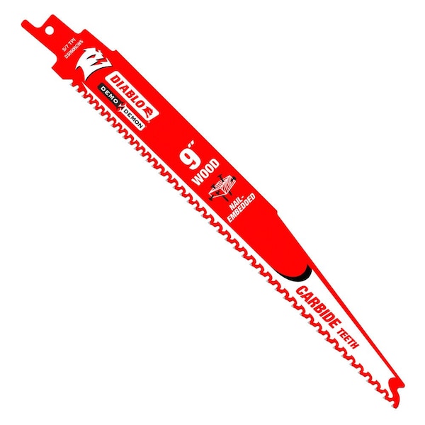 Diablo Demo Demon Carbide Recip Blade for, PK10, 10 PK - DS0906CWS10