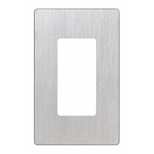 Lutron Designer Wall Plates, Number of Gangs: 1 Plastic, Satin Finish, Stainless Steel - CW-1-SS