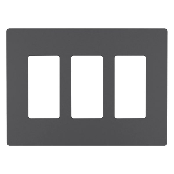 Zoro Select Rocker Wall Plate, Number of Gangs: 3 Plastic, Smooth Finish, Gray - RWP263GCC6