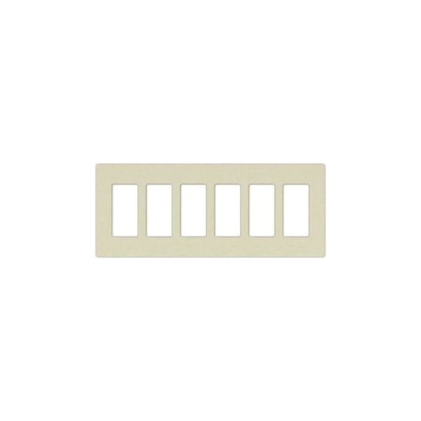 Lutron Designer Wall Plates, Number of Gangs: 6 Satin Finish, Snow - SC-6-SW