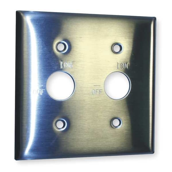 Hubbell Barrel Key Wall Plates and Box Cover, Number of Gangs: 2 Stainless Steel, Brushed Finish, Silver - SS22RKL