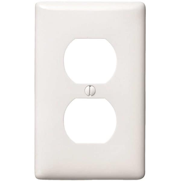 Hubbell Wiring 1-Gang Duplex Wall Plate - White - P8W
