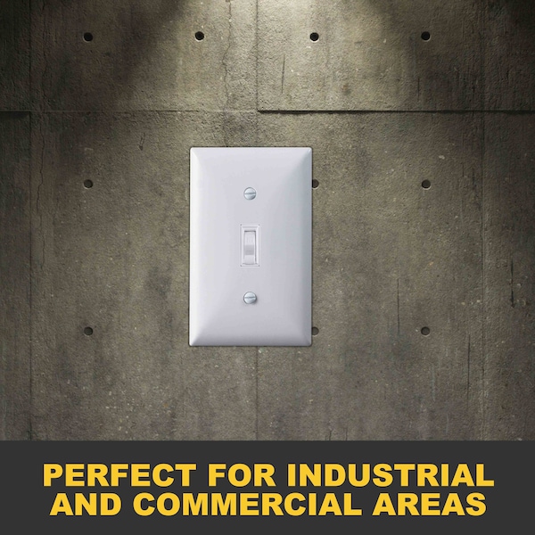 Faith White Toggle Light Switch, Single Pole Standard Switch, 15 Amp, Grounding Screw, 120V, 10PK - SSK2-WH-10