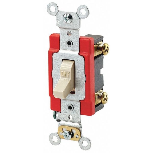 Leviton Wall Swtch, 1-Pol, 120/277V, 20A, Ivry, Toggl - A1221-2I