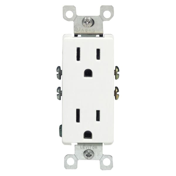 Leviton Leviton  White Residential Grade Straight Blade Duplex - Pack of 10, 10PK - 3072717