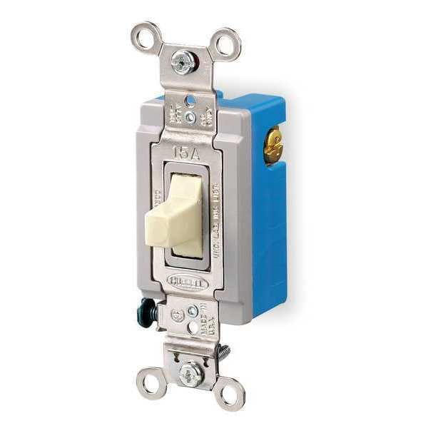 Hubbell Wiring Device-Kellems Wall Swtch, 1-Pol, 120/277V, 15A, Ivry, Toggl - HBL1381I