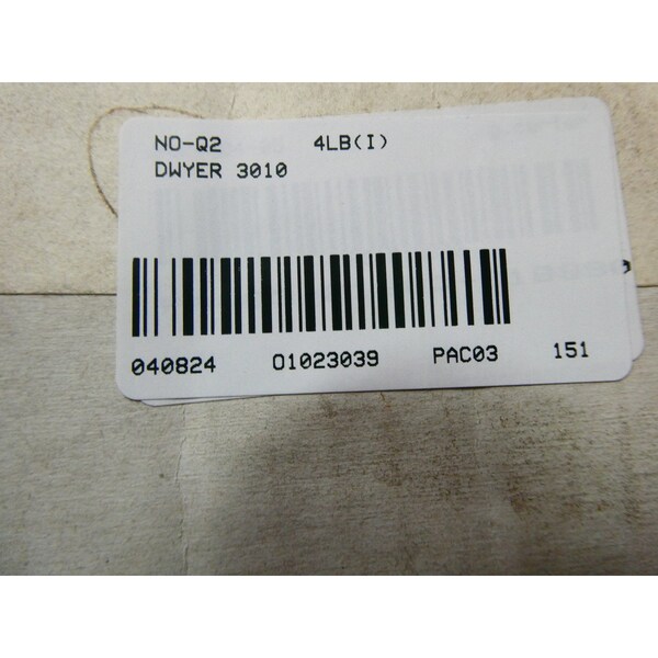 Interruptor de presión Dwyer PHOTOHELIC de 0-10 pulgadas de agua y 120V-AC - 3010