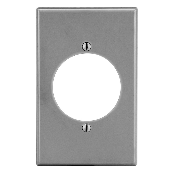 Hubbell Wiring Device-Kellems Wallplate, Mid-Size 1-Gang, 2.15" Opening, Gray - PJ724GY