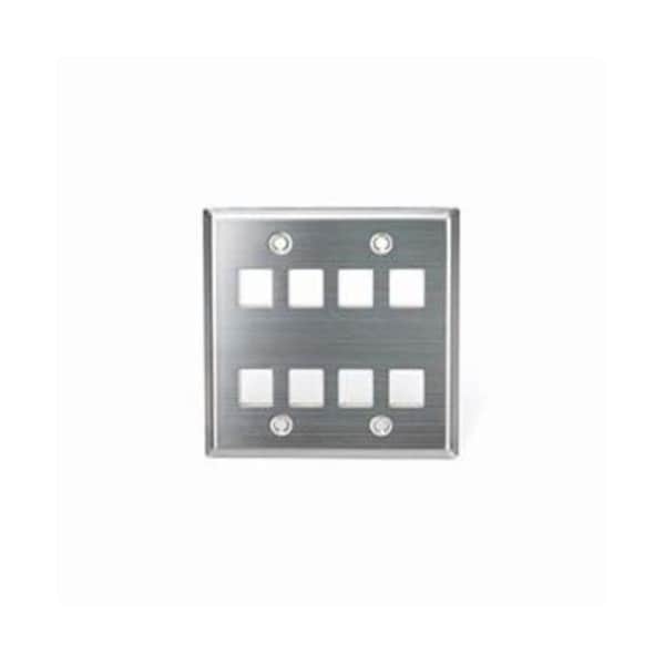 Leviton Number of Gangs: 2 Stainless Steel, Silver - 43080-2S8