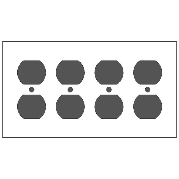 Mulberry Number of Gangs: 4 Steel, Painted/Smooth Semi-Gloss Finish, White - 86104