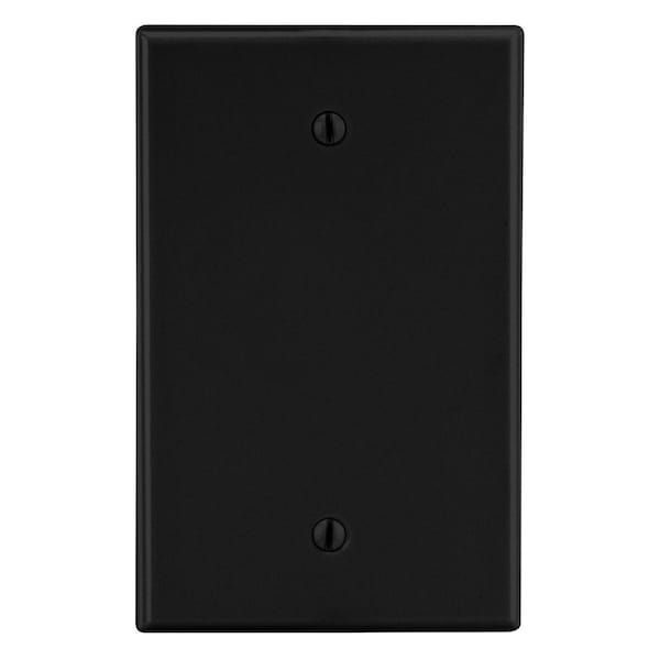 Hubbell Wiring Device-Kellems Wallplate, 1-Gang, Box Mount Blank, Black - P13BK