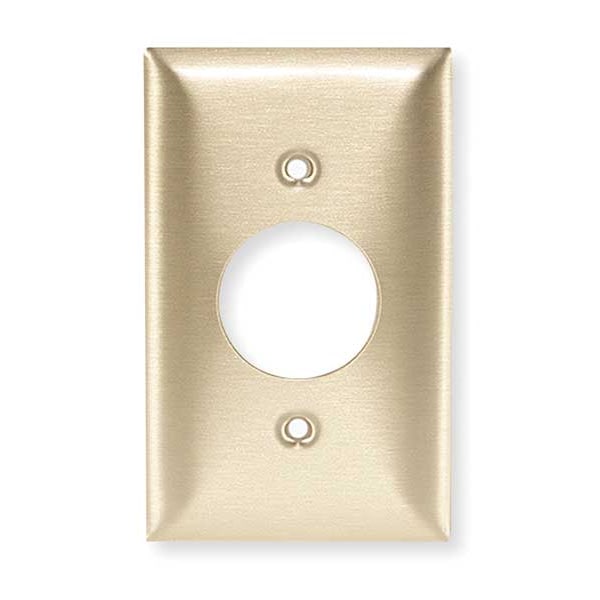 Hubbell Single Receptacle Wall Plates and Box Cover, Number of Gangs: 1 Brass, Brushed Finish, Brass - SB7