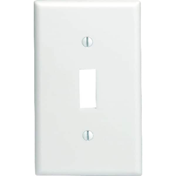 Leviton White 1 gang Nylon Toggle Wall Plate - 00PJ1-00W
