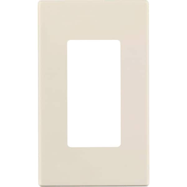 Leviton Decora Plus 1-Gang Poly Carbonate Screwless Decorator Wall Plate, Light Almond - C48-80301-00T