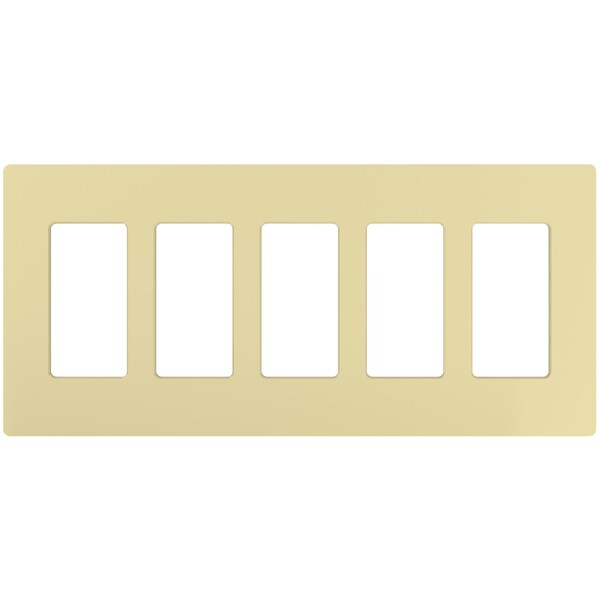 Lutron Designer Wall Plates, Number of Gangs: 5 Gloss Finish, Ivory - CW-5-IV