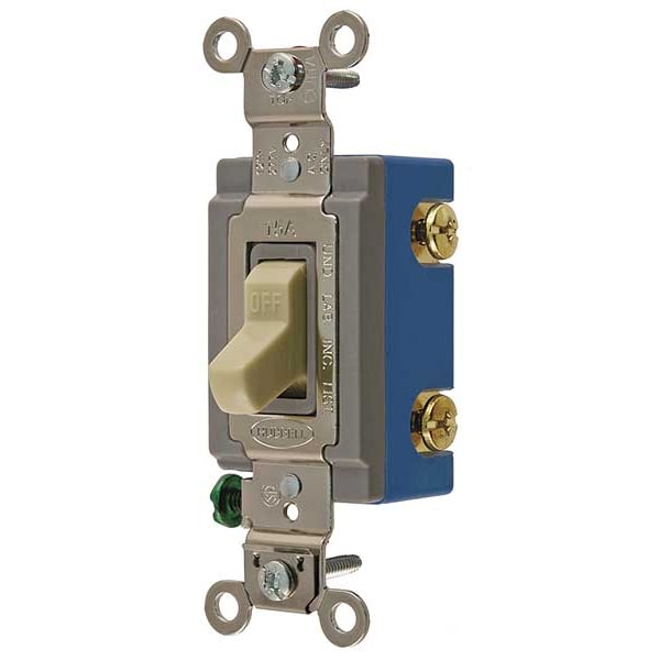 Hubbell Wall Swtch, 4-Way, 120/277V, 15A, Ivry, Toggl - HBL1204I