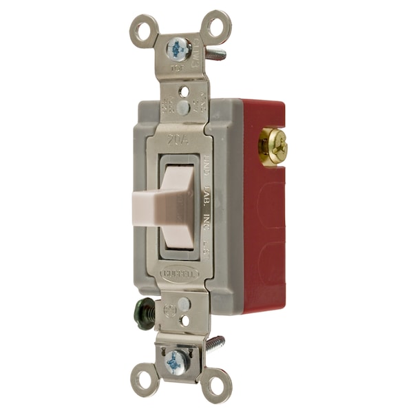 Hubbell Wiring Device-Kellems Industrial Grade, Toggle Switches, General Purpose AC, Momentary Single Pole Double Throw Center Off, 20A 120/277V AC, Terminal Screws Toggle - HBL1557LA