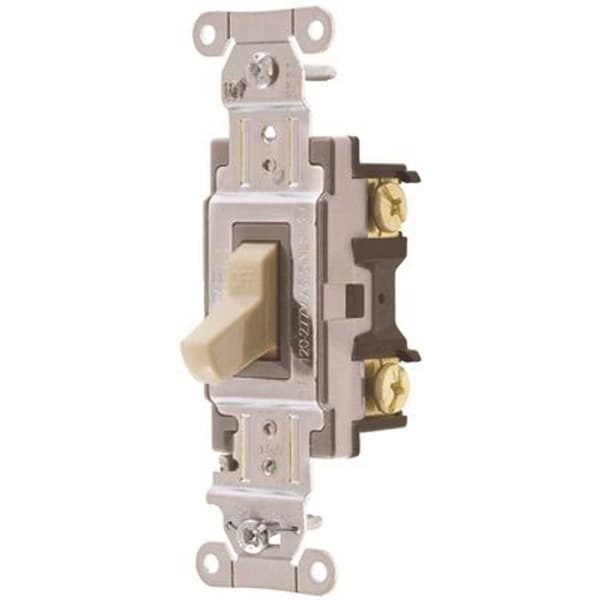 Hubbell Wiring Device-Kellems 15 Amp 3-Way Hubbell Commercial Specification Grade Toggle Switch, Ivory - CS315I