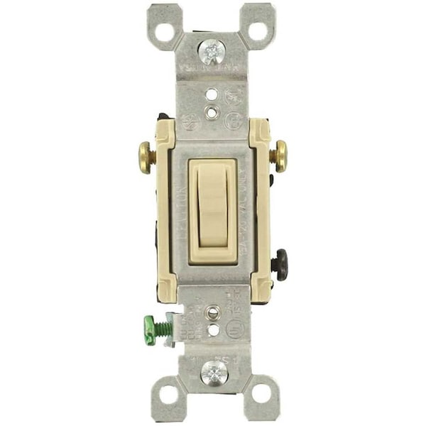 Leviton 15 Amp 3-Way Toggle Switch, Ivory, 6PK - M21-01453-2IM