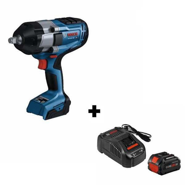 Bosch Cordless Impact Wrench Kit, 18V - GDS18V-740N + GXS18V-12N14