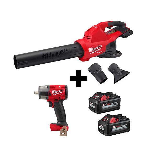 Milwaukee Tool M18 Blower, M18 1/2" MTIW, 2PK M18 6.0 - 2824-20, 2962-20, 48-11-1862