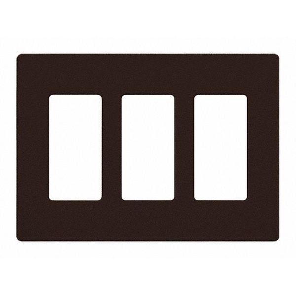 Lutron Designer Wall Plates, Number of Gangs: 3 Gloss Finish, Brown - CW-3-BR