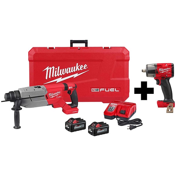Milwaukee Tool M18 FUEL 1-1/4 SDS+, M18 FUEL 1/2"MTIW - 2916-22, 2962-20