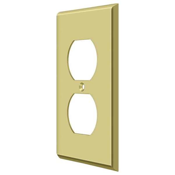 Deltana Double Outlet Switch Plate, Number of Gangs: 1 Solid Brass, Polished Brass Finish - SWP4752U3