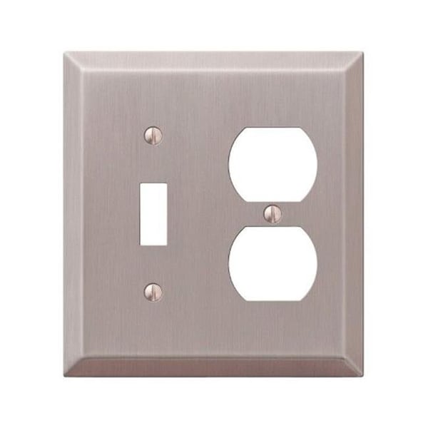 Amerelle Amerelle 163TDBN 1 Toggle 1 Duplex Wall Plate  Brushed Nickel - 3501467