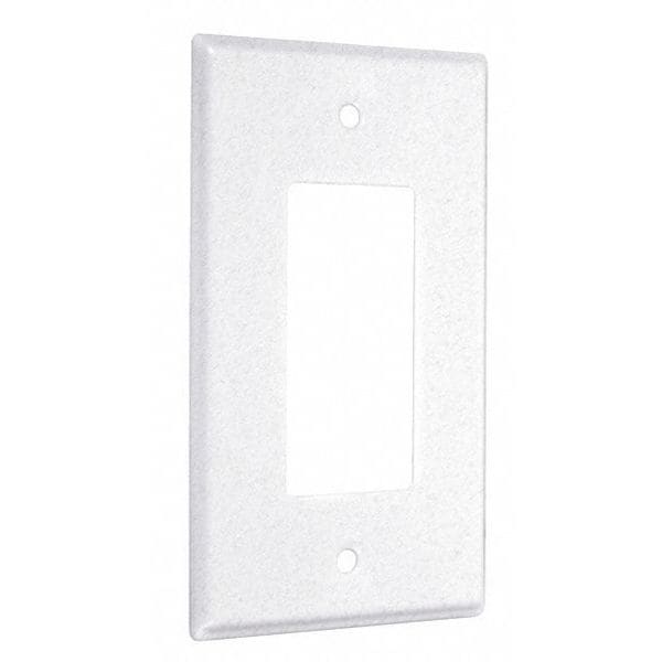 Taymac Decorator Jumbo Wall Plates, Number of Gangs: 1 Metal, Textured Finish, White - WJTW-R