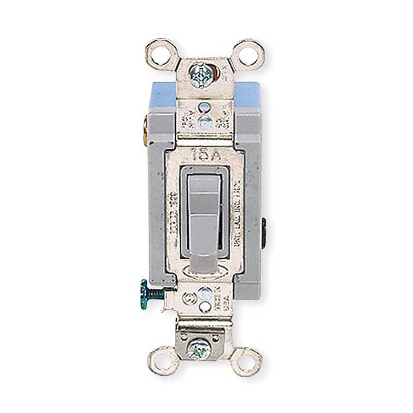 Hubbell Wall Swtch, 1-Pole, 120/277V, 15A, Gry, Toggl - HBL1201GY