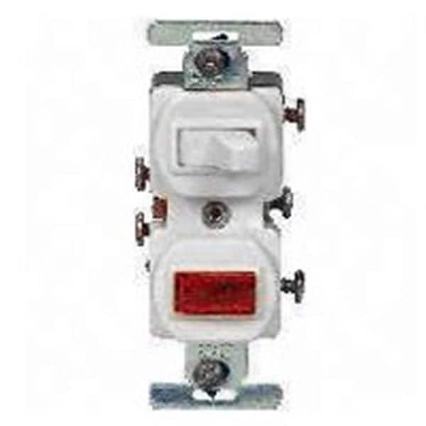 Yhior 277W-BOX 15-Amp 120-Volt Combination 1-Pole Switch And Pilot Light - White - YH106302