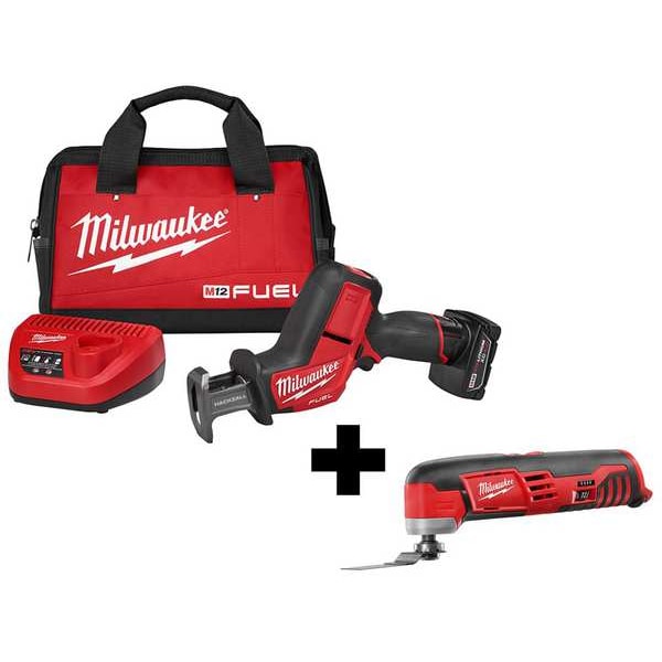Milwaukee Tool M12 Hackzall Recip Kit and Multi-Tool - 2520-21XC, 2426-20