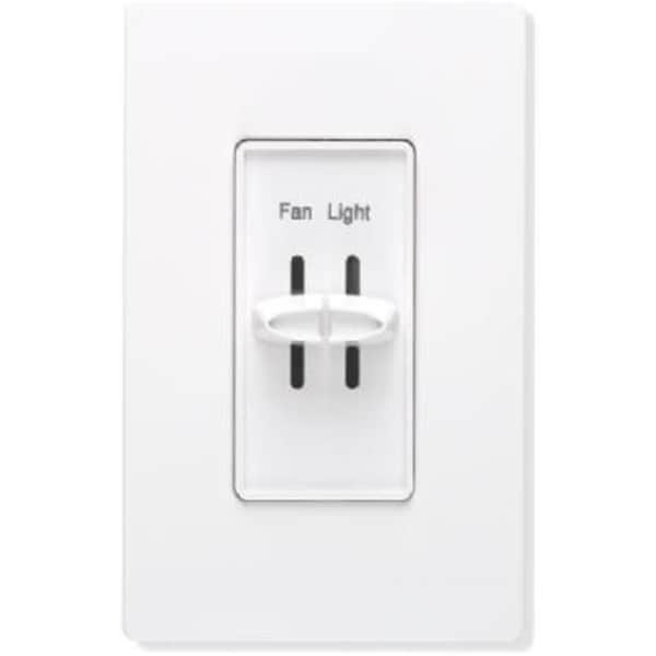 Lutron Lutron S2-LFSQH-WH 3 Speed Slide Type Combination Fan Control & Full Range Light Dimmer; White - 774417