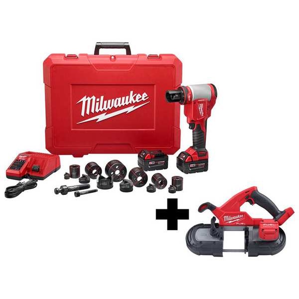Milwaukee Tool M18 10T Knockout 1/2-4" Kit, M18 Band Saw - 2676-23, 2829-20