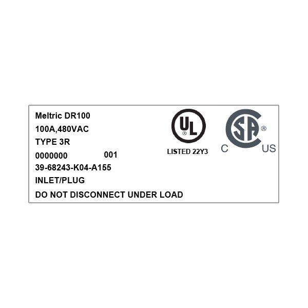Meltric 39-68243-K04-A155 INLET WITH NO LOCKOUT HOLE - 39-68243-K04-A155