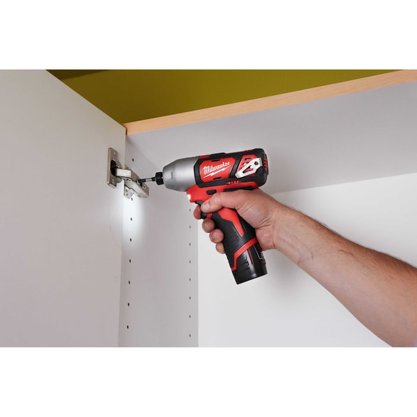 Milwaukee Tool Drill & Impact Driver, 12 V, Includes Batteries (1) 2.0 Ah, (2) 1.5 Ah - 2494-22, 48-11-2420