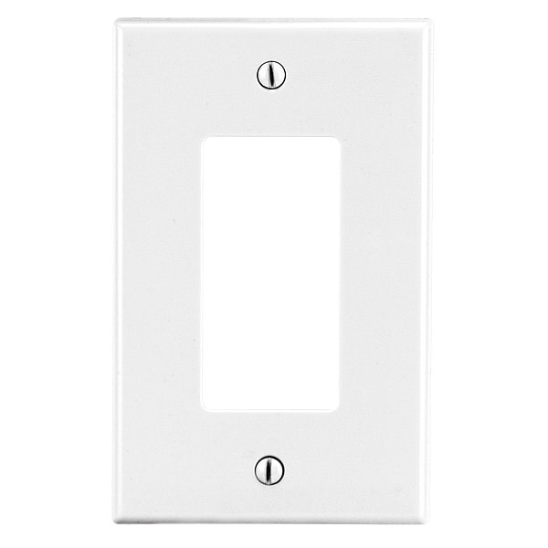 Hubbell Rocker Wall Plate, Number of Gangs: 1 Plastic, Smooth Finish, White - P26W