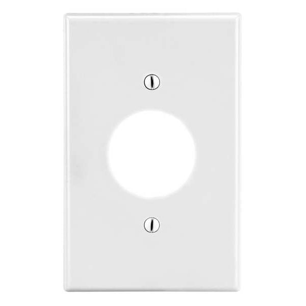 Hubbell Single Receptacle Wall Plate, Number of Gangs: 1 Plastic, Smooth Finish, White - P7W