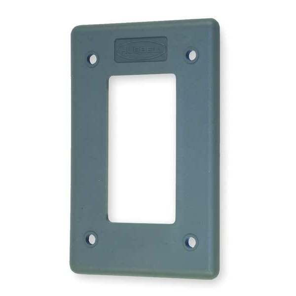 Hubbell Rocker Wall Plates and Box Cover, Number of Gangs: 1 Non Metallic, Light Texture Finish, Gray - HBLP26FS