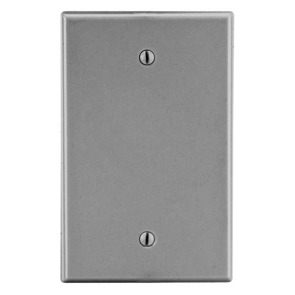 Hubbell Blank Box Mount Wall Plate, Number of Gangs: 1 Plastic, Smooth Finish, Gray - P13GY