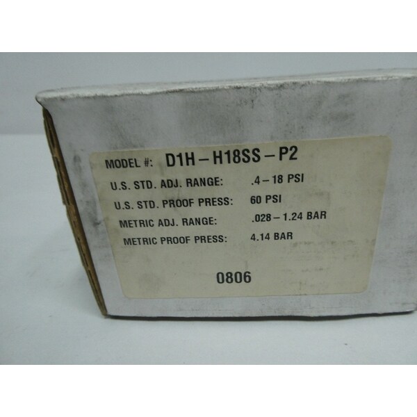 Interruptor de presión Barksdale 0.4-18PSI 125/250/480V-AC - D1H-H18SS-P2