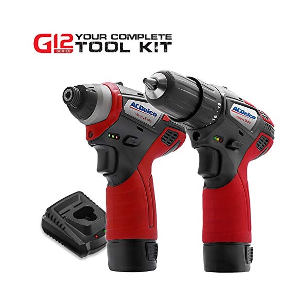 Acdelco G12 K10 Combo 3/8" Ratchet Wrench, Impact Driver & Drill - ARW1208-K10