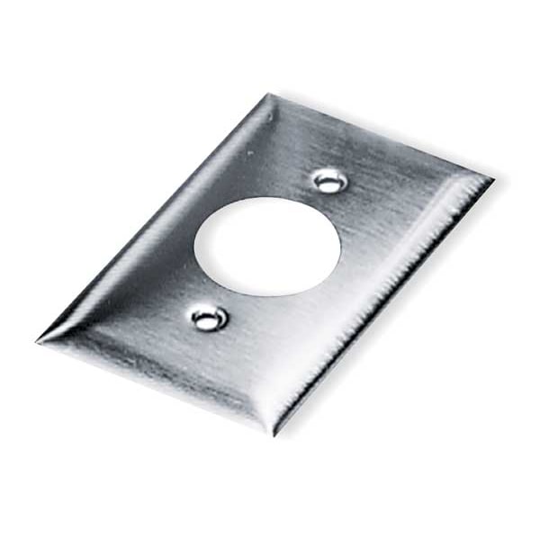 Hubbell Single Receptacle Wall Plates and Box Cover, Number of Gangs: 1 Stainless Steel, Brushed Finish - SS7