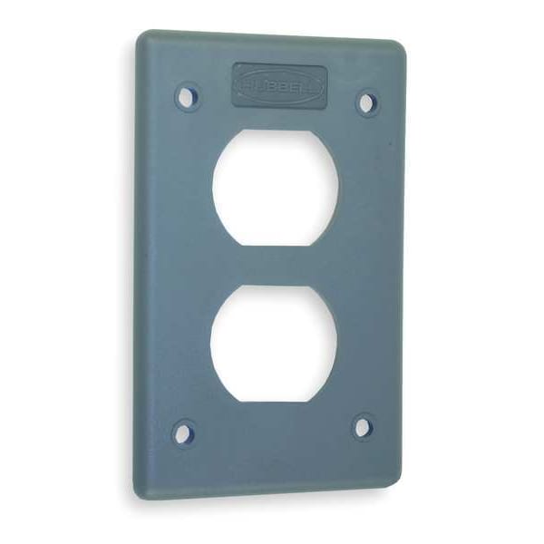 Hubbell Duplex Opening Wall Plates, Number of Gangs: 1 Thermoplastic, Light Texture Finish, Gray - HBLP8FS