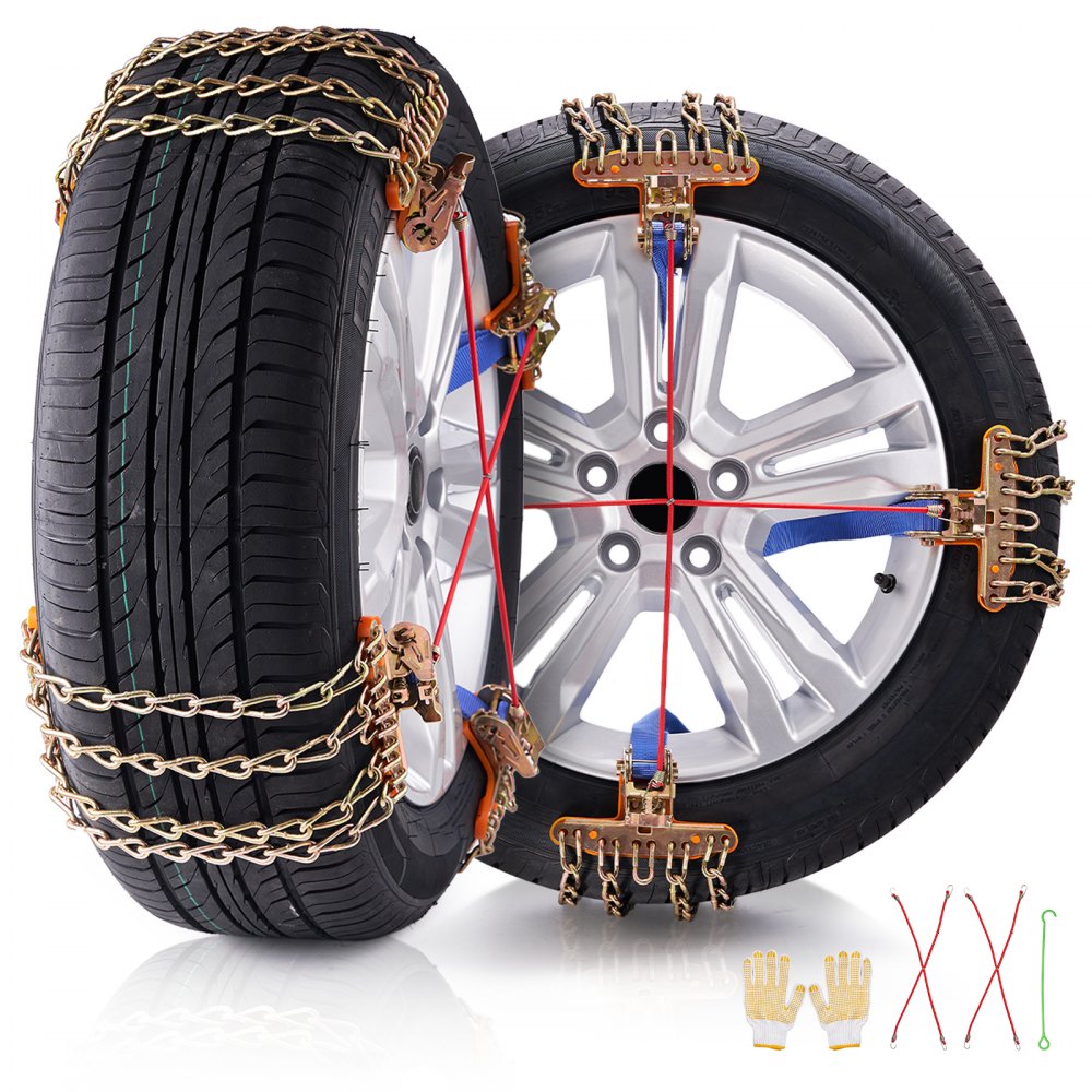 VEVOR 8 PCS Snow Chains Tire Width 9.2-11.2in/235-28mm for Car/Pickup/SUV/Truck - XDLFHLZJ265XOS4KUV0