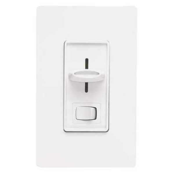 Lutron Lighting Dimmer, Slide, 1000W, Decora, White - CT-103P-WH