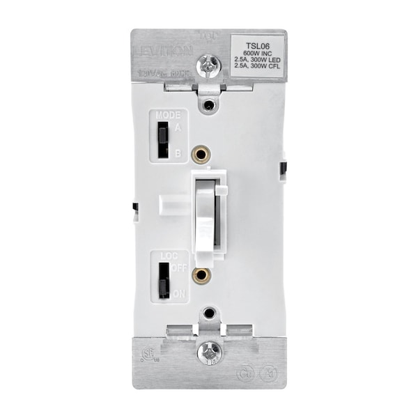 Leviton Tggl Univ Slde Dimmer Wh - TSL06-1KW